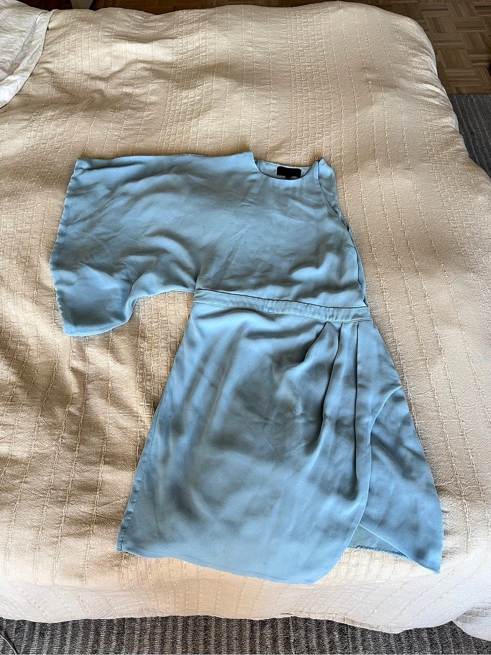 Revolve Asymmetrical Midi Dress in Light Blue